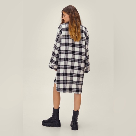 Plaid Brushed Mini Shirt Dress - Picture 2 of 3